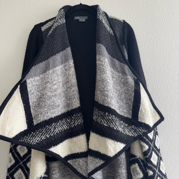 Vince Graphic Texture Cardigan Longline Wool Alpaca Blend Knit Mixed Pattern - Picture 7 of 15